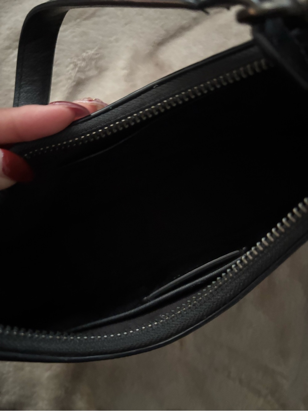 Coach Black Textured Leather Crescent Shoulder Bag - Picture 3 of 5